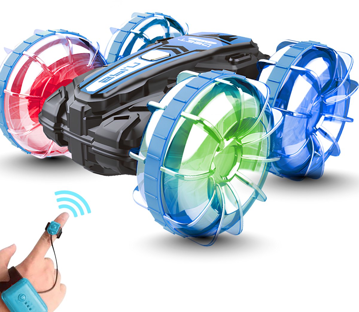 FUNFY Aqua Stunt RC Auto Met Licht | 4WD Waterbestendig RC Car Toy | Speelgoed Marvel | Veelkleurig | All-Terrain Stuntauto voor Kids | Land & Water | Spannend Verjaardagscadeau Speelgoed